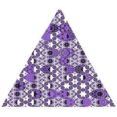 Purple Black Checkered Wooden Puzzle Triangle by SpinnyChairDesigns