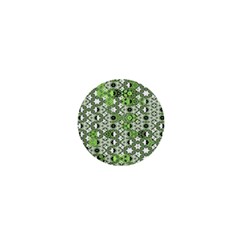 Black Lime Green Checkered 1  Mini Magnets by SpinnyChairDesigns