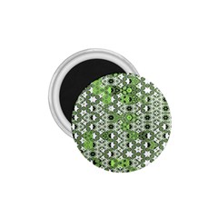 Black Lime Green Checkered 1 75  Magnets by SpinnyChairDesigns