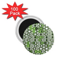 Black Lime Green Checkered 1 75  Magnets (100 Pack)  by SpinnyChairDesigns