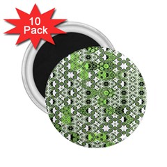 Black Lime Green Checkered 2 25  Magnets (10 Pack)  by SpinnyChairDesigns