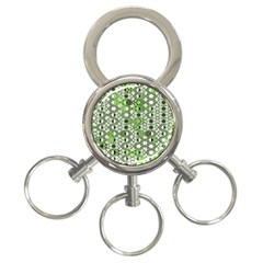 Black Lime Green Checkered 3-ring Key Chain by SpinnyChairDesigns