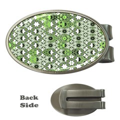 Black Lime Green Checkered Money Clips (oval)  by SpinnyChairDesigns