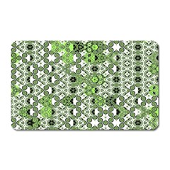 Black Lime Green Checkered Magnet (rectangular) by SpinnyChairDesigns