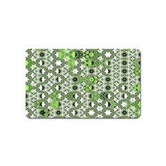 Black Lime Green Checkered Magnet (name Card) by SpinnyChairDesigns