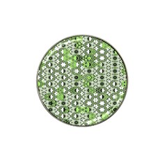 Black Lime Green Checkered Hat Clip Ball Marker (4 Pack) by SpinnyChairDesigns