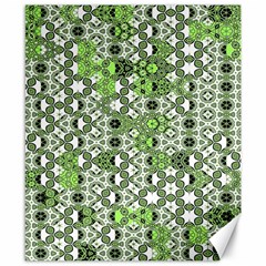 Black Lime Green Checkered Canvas 8  X 10  by SpinnyChairDesigns