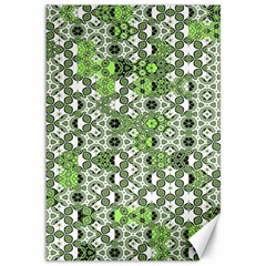 Black Lime Green Checkered Canvas 12  X 18  by SpinnyChairDesigns