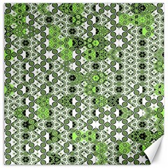 Black Lime Green Checkered Canvas 20  X 20  by SpinnyChairDesigns