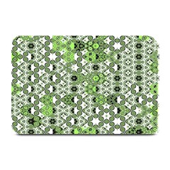 Black Lime Green Checkered Plate Mats by SpinnyChairDesigns