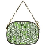 Black Lime Green Checkered Chain Purse (Two Sides) Front