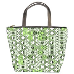 Black Lime Green Checkered Bucket Bag by SpinnyChairDesigns