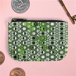 Black Lime Green Checkered Mini Coin Purse Front