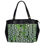 Black Lime Green Checkered Oversize Office Handbag Front