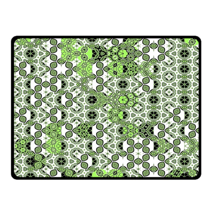 Black Lime Green Checkered Fleece Blanket (Small)