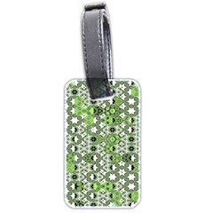 Black Lime Green Checkered Luggage Tag (two Sides) by SpinnyChairDesigns