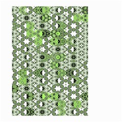 Black Lime Green Checkered Small Garden Flag (two Sides) by SpinnyChairDesigns