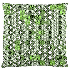 Black Lime Green Checkered Large Cushion Case (two Sides) by SpinnyChairDesigns