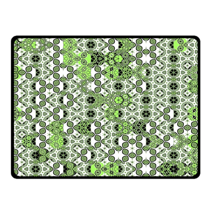 Black Lime Green Checkered Double Sided Fleece Blanket (Small) 