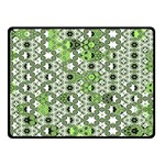 Black Lime Green Checkered Double Sided Fleece Blanket (Small)  45 x34  Blanket Back