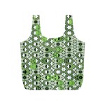 Black Lime Green Checkered Full Print Recycle Bag (S) Front