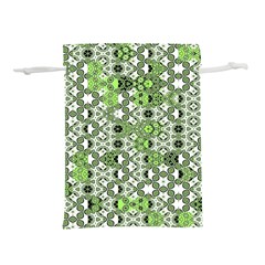 Black Lime Green Checkered Lightweight Drawstring Pouch (m) by SpinnyChairDesigns