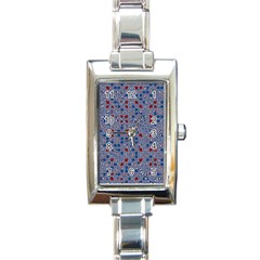 Abstract Checkered Pattern Rectangle Italian Charm Watch by SpinnyChairDesigns