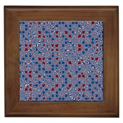 Abstract Checkered Pattern Framed Tile by SpinnyChairDesigns