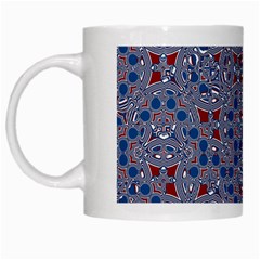 Abstract Checkered Pattern White Mugs by SpinnyChairDesigns