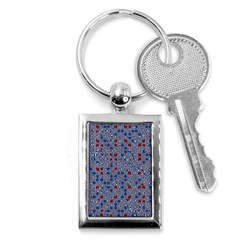 Abstract Checkered Pattern Key Chain (rectangle) by SpinnyChairDesigns