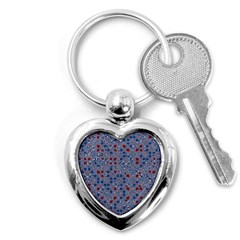 Abstract Checkered Pattern Key Chain (heart) by SpinnyChairDesigns