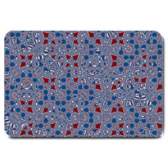 Abstract Checkered Pattern Large Doormat  by SpinnyChairDesigns