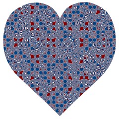 Abstract Checkered Pattern Wooden Puzzle Heart by SpinnyChairDesigns