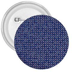 Artsy Blue Checkered 3  Buttons by SpinnyChairDesigns