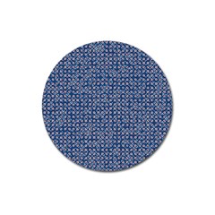 Artsy Blue Checkered Magnet 3  (round) by SpinnyChairDesigns