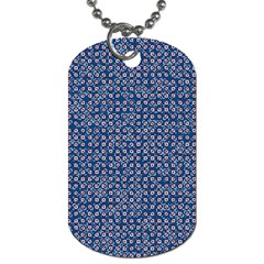 Artsy Blue Checkered Dog Tag (one Side) by SpinnyChairDesigns