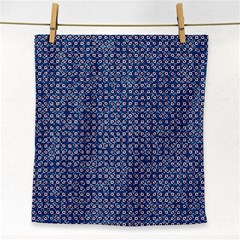 Artsy Blue Checkered Face Towel by SpinnyChairDesigns