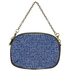 Artsy Blue Checkered Chain Purse (one Side) by SpinnyChairDesigns