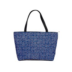 Artsy Blue Checkered Classic Shoulder Handbag by SpinnyChairDesigns