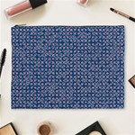 Artsy Blue Checkered Cosmetic Bag (XL) Front