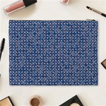 Artsy Blue Checkered Cosmetic Bag (XL) Back