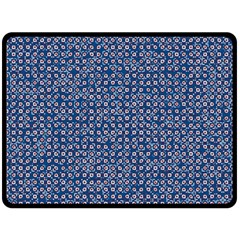 Artsy Blue Checkered Fleece Blanket (large)  by SpinnyChairDesigns