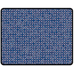 Artsy Blue Checkered Double Sided Fleece Blanket (medium)  by SpinnyChairDesigns