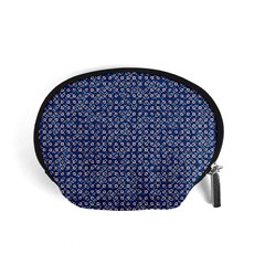 Artsy Blue Checkered Accessory Pouch (small) by SpinnyChairDesigns