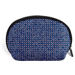 Artsy Blue Checkered Accessory Pouch (large) by SpinnyChairDesigns