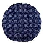 Artsy Blue Checkered Large 18  Premium Flano Round Cushions Back