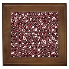 Abstract Red Black Checkered Framed Tile by SpinnyChairDesigns