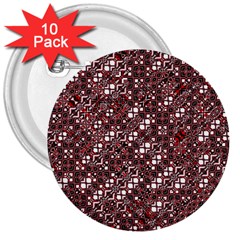 Abstract Red Black Checkered 3  Buttons (10 Pack)  by SpinnyChairDesigns