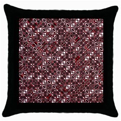 Abstract Red Black Checkered Throw Pillow Case (black) by SpinnyChairDesigns