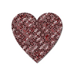 Abstract Red Black Checkered Heart Magnet by SpinnyChairDesigns